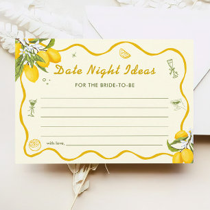 Lemon Bridal Shower Date Night Ideas Cards