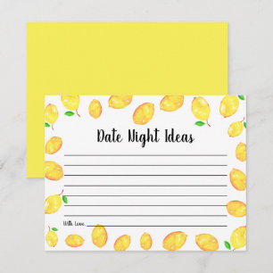Lemon Bridal Shower Date Night Ideas Enclosure Card