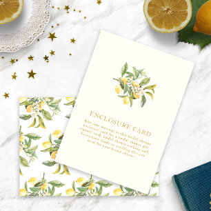 Lemon Bridal Shower Enclosure Card