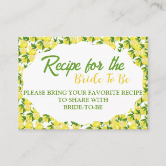 Lemon Bridal Shower Enclosure Card