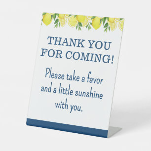 Lemon Bridal Shower Favour Table Pedestal Sign