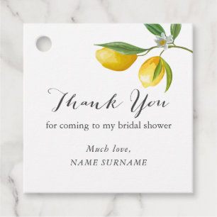 Lemon Bridal shower Favour Tags