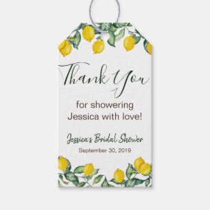 Lemon Bridal Shower Favour Tags, Summer Gift Tags