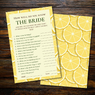 Lemon Bridal Shower Game How Well Do You Know