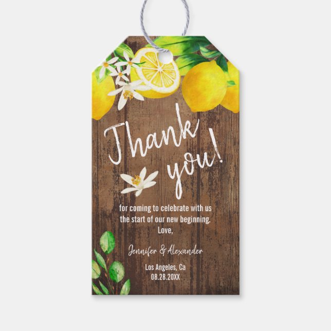 Lemon Bridal Shower Gift Tags (Front)