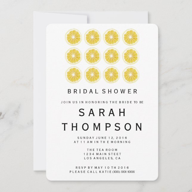 Lemon Bridal Shower Invitation (Front)