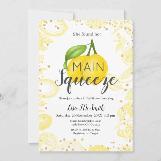 Lemon Bridal Shower Invitation (Front)