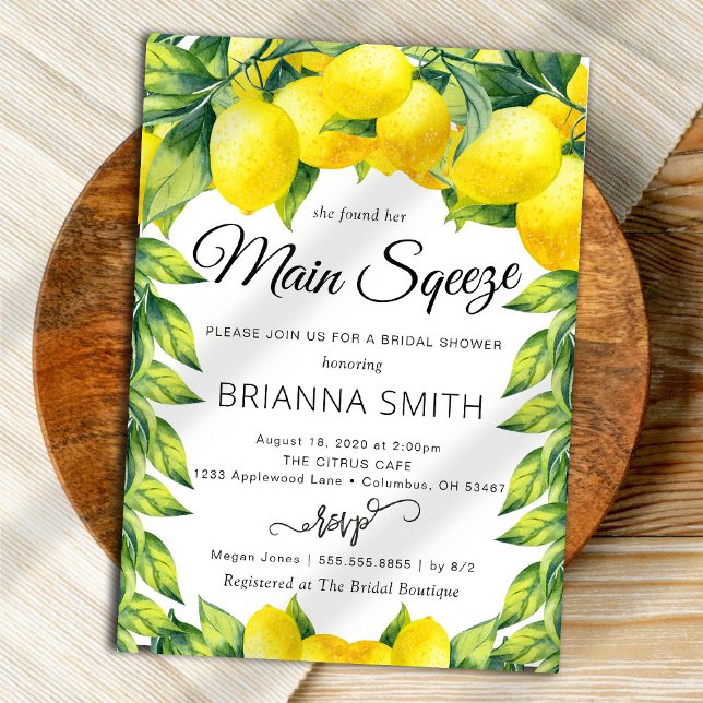 Lemon Bridal Shower invitation main squeeze (Creator Uploaded)