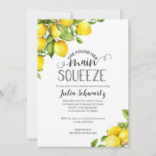 Lemon Bridal Shower Invitations - Main Squeeze