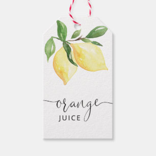 Lemon Bridal Shower Juice Favor Tags