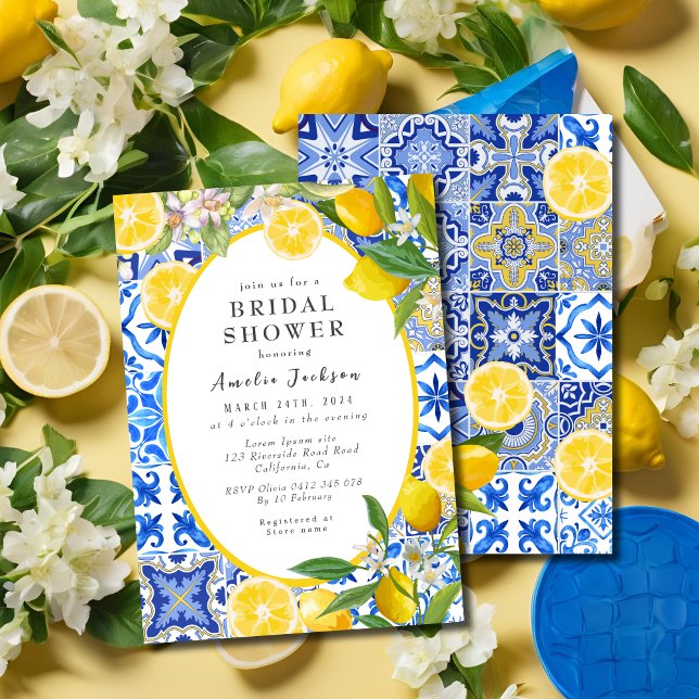  Lemon Bridal Shower Main squeeze Mediterranean  Invitation (Creator Uploaded)