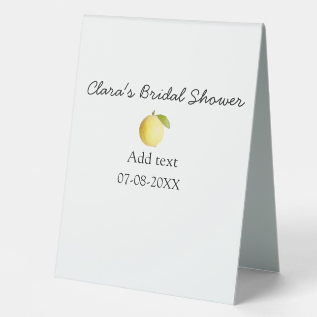 Lemon bridal shower modern simple minimal rustic b (Front)