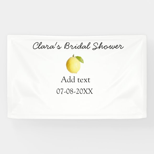 Lemon bridal shower modern simple minimal rustic b banner (Horizontal)