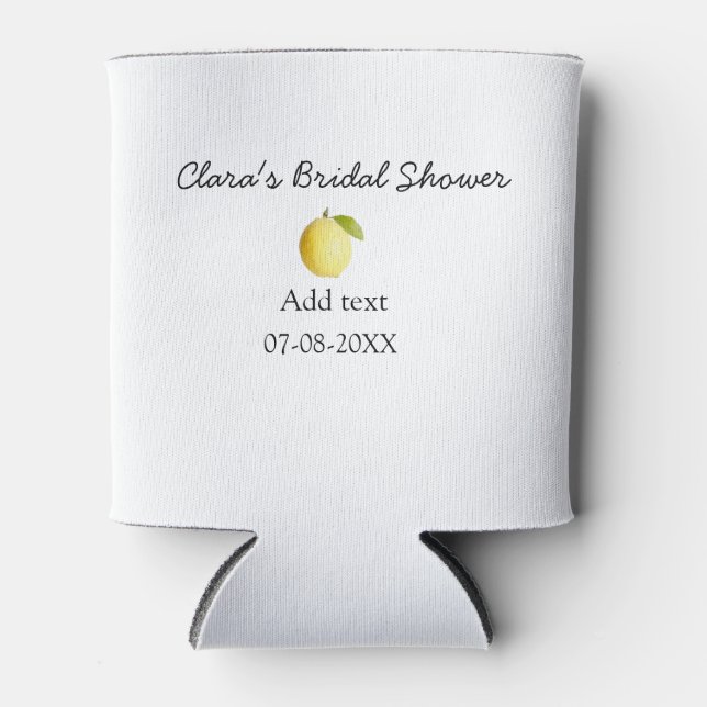 Lemon bridal shower modern simple minimal rustic b can cooler (Front)