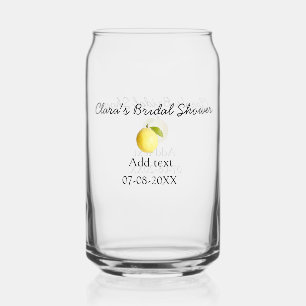 Lemon bridal shower modern simple minimal rustic b can glass
