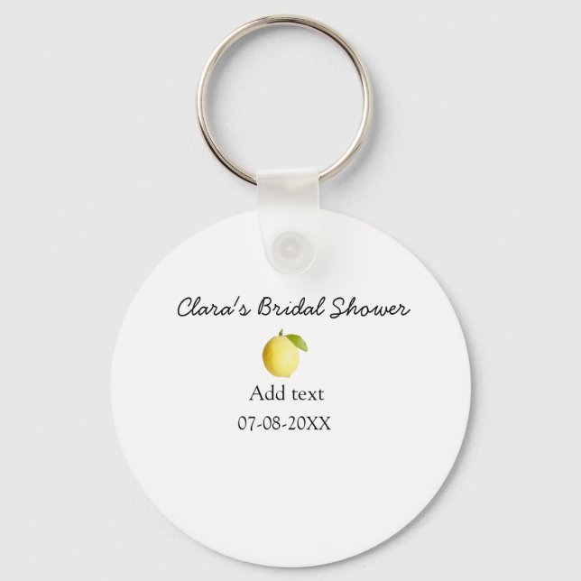Lemon bridal shower modern simple minimal rustic b key ring (Front)