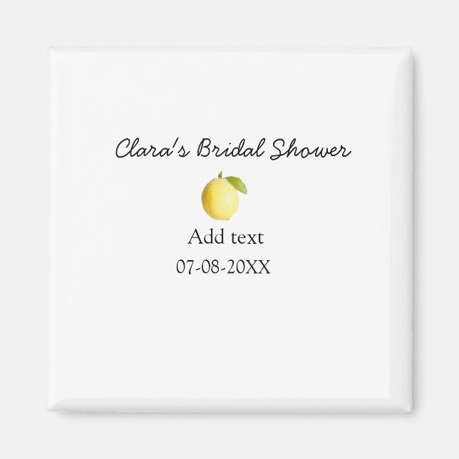 Lemon bridal shower modern simple minimal rustic b magnet (Front)