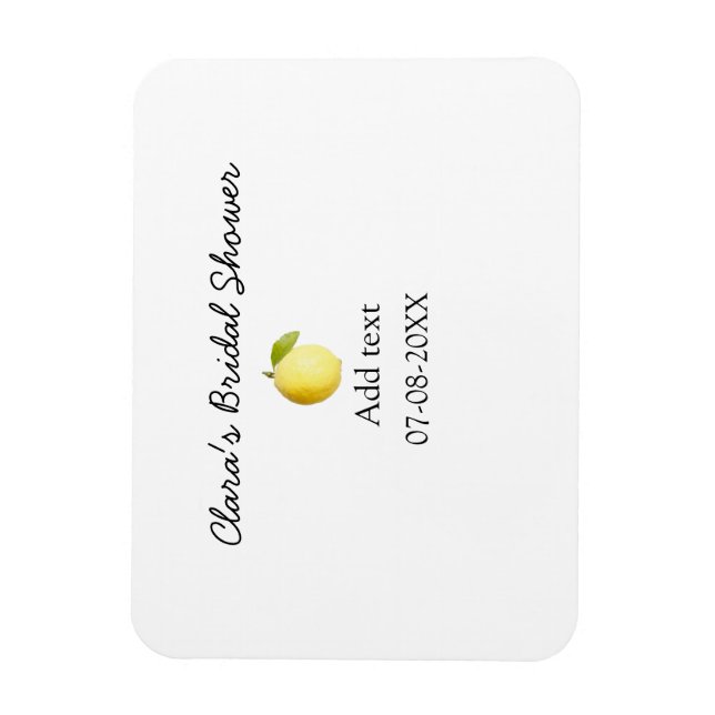 Lemon bridal shower modern simple minimal rustic b magnet (Vertical)