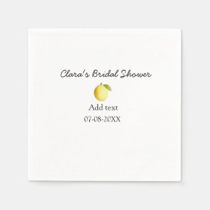 Lemon bridal shower modern simple minimal rustic b napkin