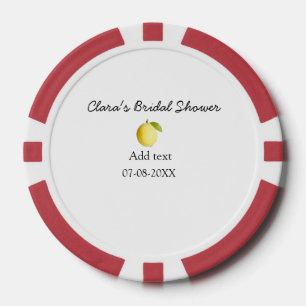 Lemon bridal shower modern simple minimal rustic b poker chips