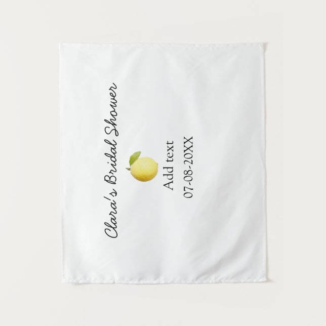Lemon bridal shower modern simple minimal rustic b tapestry (Front)