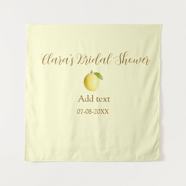 Lemon bridal shower modern simple minimal rustic b tapestry (Front)