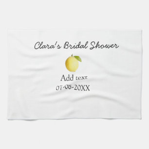 Lemon bridal shower modern simple minimal rustic b tea towel
