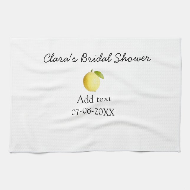 Lemon bridal shower modern simple minimal rustic b tea towel (Horizontal)