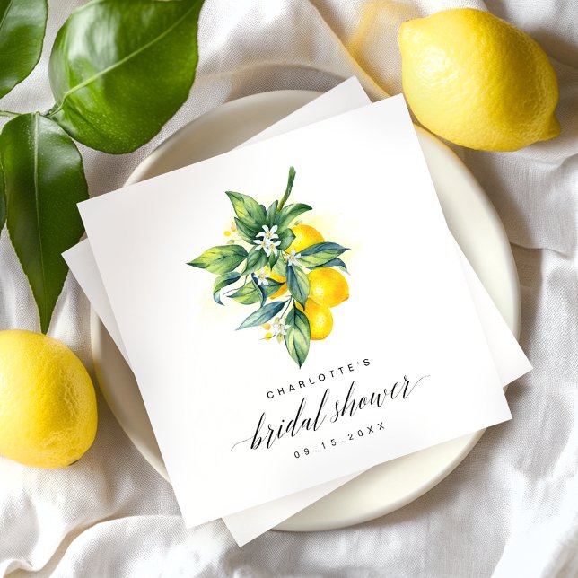 Lemon Bridal Shower Napkin (Creator Uploaded)