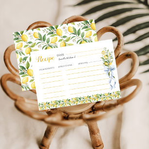 Lemon Bridal Shower Recipe Main Squeeze Citrus Enclosure Card