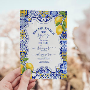 Lemon bridal shower She found her main squeeze Invitation