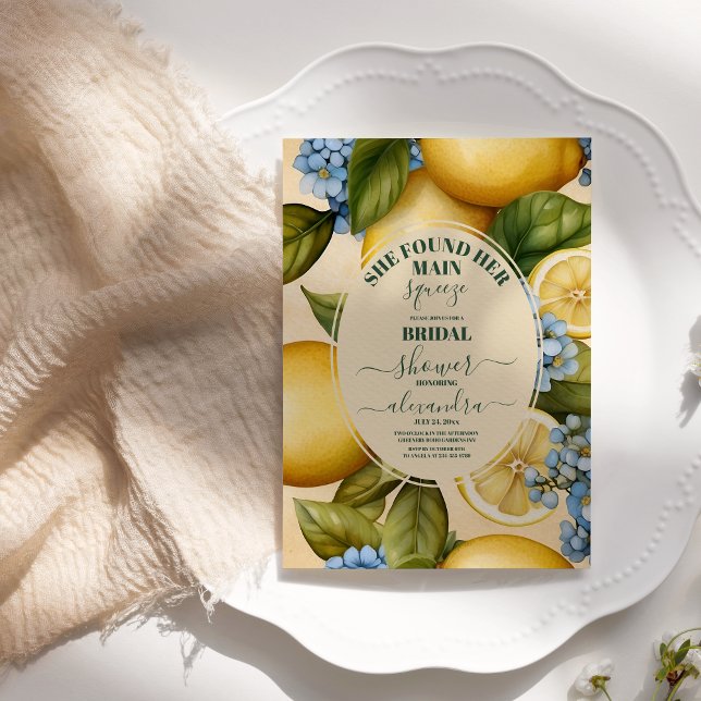 Lemon bridal shower She found her main squeeze Invitation (Creator Uploaded)