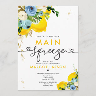 Lemon Bridal Shower She Found Her Main Squeeze Invitation