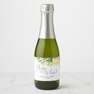 Lemon Bridal Shower Sparkling Wine Label