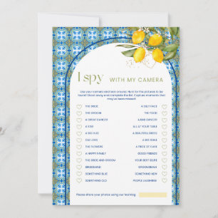 Lemon Bridal Shower Spy With Camera Game Card