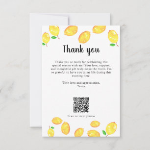 Lemon Bridal Shower Thank you Custom QR Code