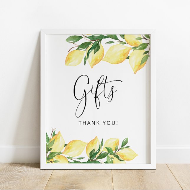 Lemon Bridal Wedding Shower Gifts Sign (Creator Uploaded)