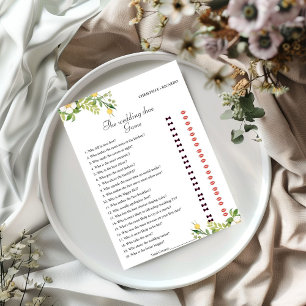 Lemon Bride & Groom Bridal Shower Game Card