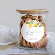 Lemon Bright Citrus Floral Bridal Shower Thank You