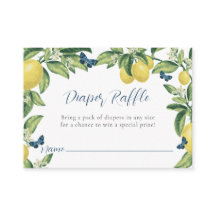 Lemon Butterfly Baby Shower Diaper Raffle 