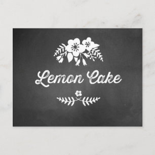 Lemon Cake Dessert Table Sign Chalkboard Postcard
