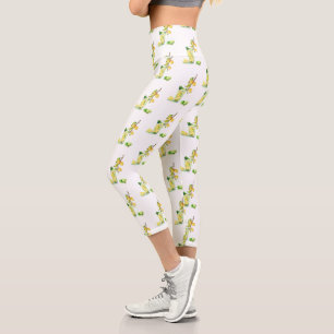 Lemon Capri Leggings Juice Cool Drink Summer Party
