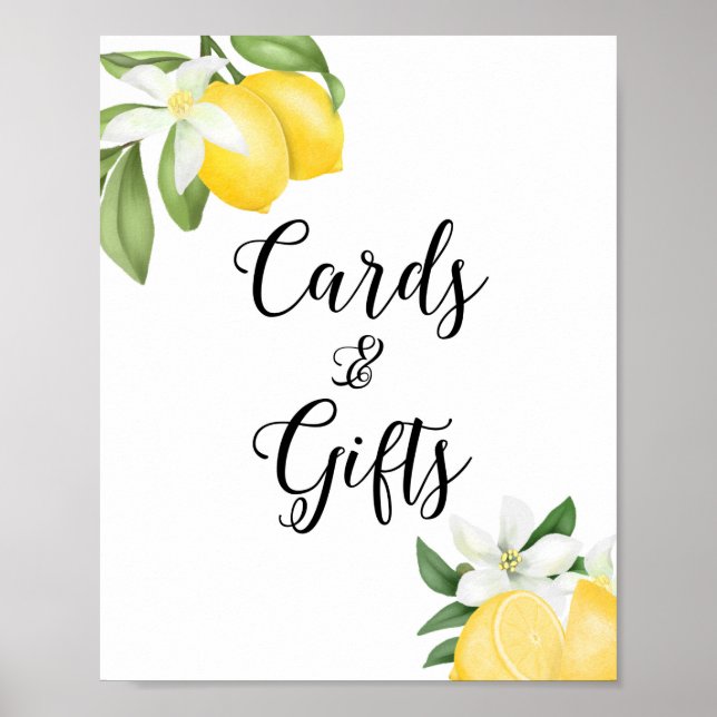 Lemon Cards & Gifts Party Table Sign Citrus (Front)