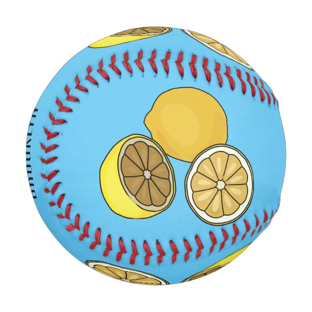Lemon cartoon illustration baseball (Front Left)