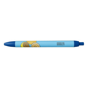 Lemon cartoon illustration black ink pen