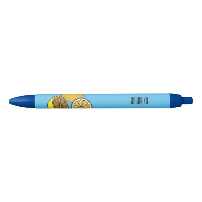 Lemon cartoon illustration black ink pen (Front)