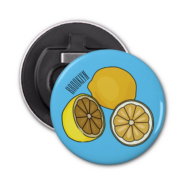 Lemon cartoon illustration bottle opener (Front)