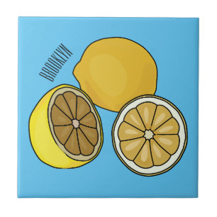 Lemon cartoon illustration ceramic tile