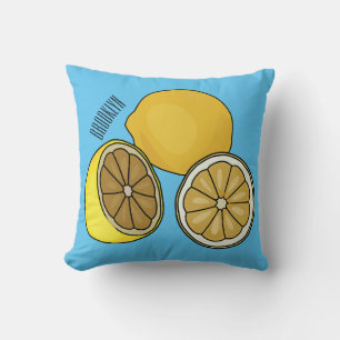 Lemon cartoon illustration cushion