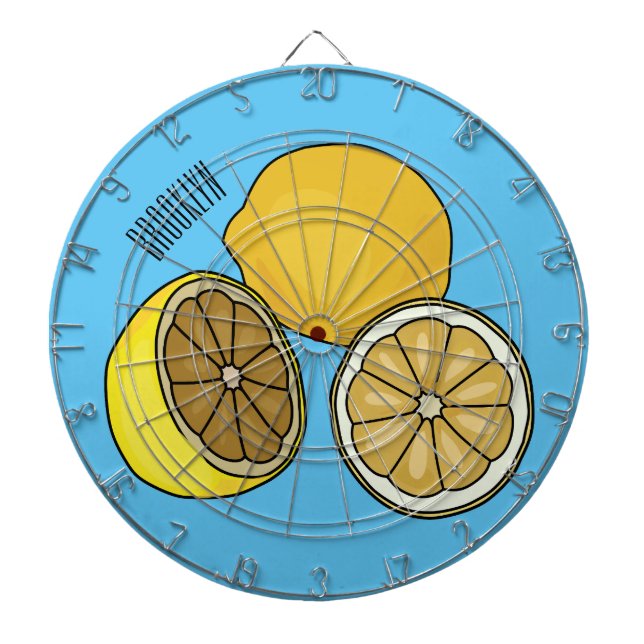 Lemon cartoon illustration dartboard (Front)